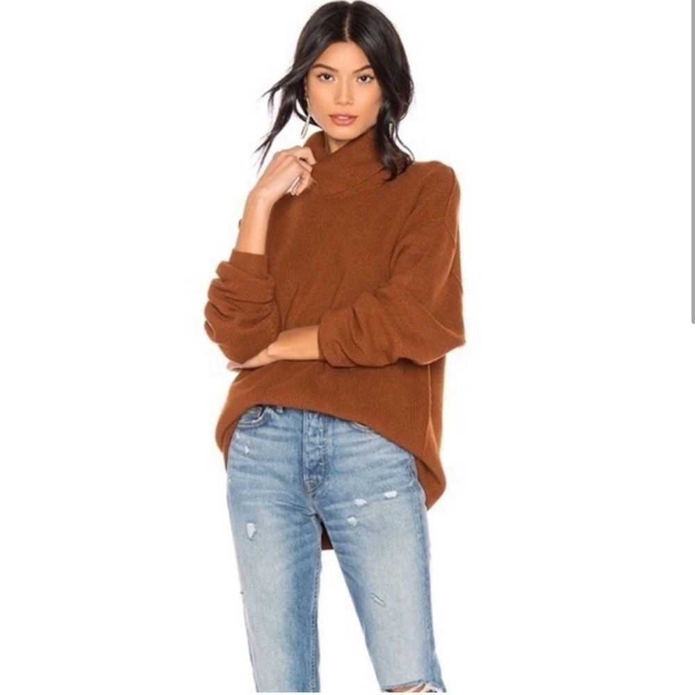 Free People Womens Softly Structured Tunic Sweaters Tust Turtleneck Chunky XS